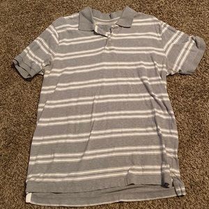 old navy grey striped polo